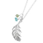 HARIM - обод Soft Feather &amp; Jems колье HLP001 SV стандартный товар подвеска короткое колье очарование короткое колье Stone перо зеленый Sky b...