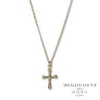 イデアリズムサウンド IDEALISM SOUND K10 Yellow Gold &amp; Ruby Raised Wave Cross Necklace [ No.10009 ] イエロー ゴールド クロス ネックレス 正規品 10金