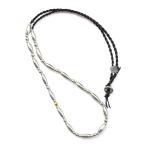  on The Sunny боковой ob The Street ON THE SUNNY SIDE OF THE STREET Metal × Leather Long Necklace (Black) длинный колье 
