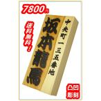 木製表札 表札 裏穴  凸凹彫刻加工 国産桧 檜表札 天然銘木 二列 21×9×3cm  逸工房