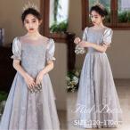  платье ребенок фортепьяно презентация исполнение . серый свадьба девочка Junior 120 130 140 150 160 170 формальный One-piece темно синий прохладный короткий рукав длинный длинное платье серый 