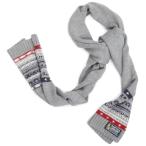 NAUTICAニットマフラー/グレーxネイビーxレッド まふらー/ニット/レディース/メンズ/上品/可愛い