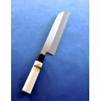 江戸菊水 鎌型 薄刃包丁 195mm 片刃 白二鋼 朴小判柄
