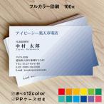 名刺印刷 100枚 名刺簡単作成【選べる12色】校正無料 ゆうパケット送料無料 b030