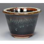 (伊予路園) (盆栽鉢)  小石原焼/外縁丸深鉢 (海鼠釉) (左右10.5cm) (ミニ鉢〜小鉢)