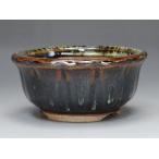 (伊予路園) (盆栽鉢)  小石原焼/輪花鉢 (海鼠釉) (左右9.5cm) (ミニ鉢〜小鉢)