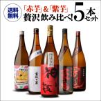 ショッピング父の日 焼酎 5/12限定 全品P3倍 芋焼酎 赤芋＆紫芋 フルーティー焼酎 飲み比べセット 1800ml 5本 ギフト プレゼント 贈物 1.8L 一升瓶