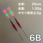 棒ウキ 6B 2本セット 電気ウキ LED へら浮き ヘラウキ グレ チヌ