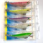 エサ巻き餌木 夜光 Mサイズ 5本セット 白 黄 緑 赤 紫 テーラー 餌木 スルメイカ ヤリイカ 剣先 ウキ釣り エギング 餌巻き おかっぱり 伊豆