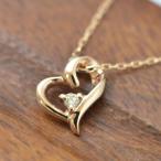 ネックレス レディース 10k ゴールド k10 金属アレルギー対応 10金 ダイヤモンド ハート  ...