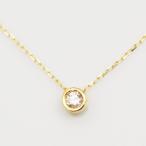 ネックレス レディース 18k ゴールド k18 金属アレルギー対応 18金 ダイヤモンド 1粒 ク ...