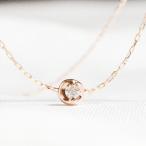 ネックレス レディース 10k ゴールド k10 金属アレルギー対応 10金 1粒 ダイヤモンド ペ ...