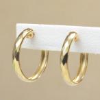 ピアス K18金 カット フープ ピアス イエローゴールド k18  送料無料 リングピアス