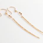 ピアス K10金 ピンクゴールド フック ロング ピアス 送料無料 PG