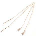 ピアス K10 ピンクゴールド ダイヤモンド アメリカン ロング ピアス