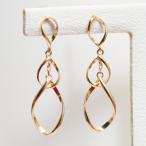 ピアス K10 ピンクゴールド 3連 ピアス　