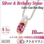 ピンクトルマリン 10月 誕生石 ネックレス レディース メンズ シルバー925 SV925 カラーコートリムカラーコート チェーン 送料 無料 ネックレス チェーン シンプ