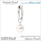 Yahoo! Yahoo!ショッピング(ヤフー ショッピング)アコヤ真珠 ピアス あこや真珠 レディース メンズ アコヤパール K10 ホワイトゴールド WG 5mm チャーム スナップ スナップ10mm 6月 誕生石 片耳用 ピアス シンプ