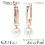 Yahoo! Yahoo!ショッピング(ヤフー ショッピング)アコヤ真珠 ピアス あこや真珠 レディース メンズ アコヤパール K10 ピンクゴールド PG 6mm チャーム スナップ スナップ13mm 6月 誕生石 両耳用 ピアス シンプル