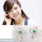 エメラルドピアス5月誕生石キュービ...