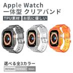 アップルウォッチ バンド apple watch バンド クリアケース一体型 スポーツバンド 冬 メンズ 透明 保護ケース TPU 傷防止 防衝撃 40mm 44mm 41mm 45mm 49mm