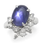 サファイア スターサファイア ダイヤモンド プラチナ 9月 誕生石 8.57ct 1.11ct