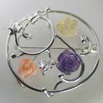 カラーストーンブローチ 半貴石 激安 送料無料