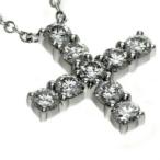 ダイヤモンド ネックレス プラチナ クロスネックレス 0.41ct