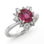 ピンクサファイア リング ダイヤモンド プラチナ 9月の誕生石 1.63ct 0.569ct