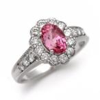 ピンクサファイア リング ダイヤモンド プラチナ 9月の誕生石 1.51ct 0.60ct