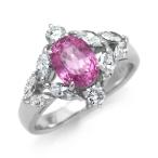 ピンクサファイア リング ダイヤモンド プラチナ 9月の誕生石 2.501ct 0.86ct