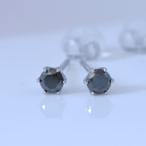 プラチナ ブラックダイヤモンド  0.3ct  シンプルピアス 誕生日  ジュエリー アクセサリー  プレゼント