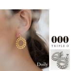 000 TRIPLE O トリプル オゥ イヤリング レディース ドイリー イヤリング  シリコンカバー付き アクセサリー &lt;Doily (E)&gt; (ER010E) (ゆうパケット対象)