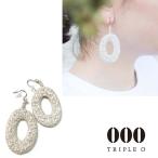 Yahoo! Yahoo!ショッピング(ヤフー ショッピング)000 TRIPLE O トリプル オゥ ピアス レディース オーバル シルク＆リネン  アクセサリーOVAL earrings（P） （ER023-2P）（ネコポス対象）