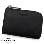 COACH アウトレット CW358 QB/BK コーチ キ小銭入れ レザー ジップ キーケース キーリング付 コインケース メンズ ブラック 新品