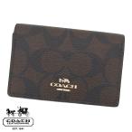 COACH outlet Coach 91681 IMAA8 signature парусина бизнес футляр для карточек футляр для визитных карточек Brown черный новый товар 
