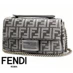 FENDI フェンディ 8BR793 ALG7 F1HZO FFロゴ シェニール ミディアム バゲット チェーン バッグ ショルダーバッグ 斜め掛け レディース グレー 新品 ショッパー付