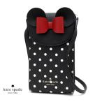 kate spade ケイトスペード K4830 001 Disney ディズニー コラボ ミニーマウス フォン クロスボディ ポシェット 斜め掛け スマホショルダーバッグ ブラック