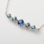 Yahoo! Yahoo!ショッピング(ヤフー ショッピング)在庫限りのお得な商品　天然石 ネックレス ブルー系 K10 WG ブルートパーズ スカイブルートパーズ ブルークオーツ  誕生石 10金 ホワイトゴールド 約42cm