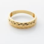 リング K18 YG ミラーカット デザイン リング 18金 イエローゴールド指輪 シンプル レディース リング