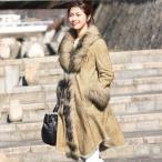 ラビットダブルフェイスロングコート...