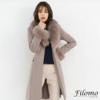 ショッピングカシミヤ カシミヤ ブレンド ウール ロング コート レディース Filomo フォックス ファー トリミング 100cm(02000197r)