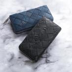クロコダイル ラウンドファスナー 長財布 メンズ メッシュ デザイン シルバー金具(06001637-mens-1r) バレンタイン 金運
