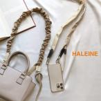 スマホ ショルダーストラップ ギャザー ショルダーベルト 本革 丈夫 長さ調節可 男女兼用 HALEINE 太い 後付け 牛革 レディース スマホショルダー (07000561r)