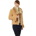 ショッピング毛皮 毛皮/［わけあり］ヌートリアジャケット 編込み レッドフォックス トリミング 毛皮コート
