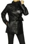 [10%offクーポン発行中]ラム ハーフコート ベルト付き ブラック 13号