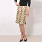 ［わけあり］ピッグレザー タイトスカート パイソン プリント 革