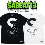 (30%OFF) SABBAT13 サバトサーティーン サバト13「S-BONE T」半袖Ｔシャツ 黒 白 ブラック ホワイト バックプリント ロゴ スカル ドクロ ギフト無料 Rogia