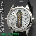 メンズ腕時計 (Salvatore Marra)サルバトーレマーラ ツイン（デュアル）クォーツ ラバー×ステンレスベルト　送料無料  SM18113-SSWHBL