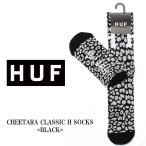 HUF ハフ 靴下 CHEETARA CREW SOCK BLACK ハフ スケート ソックス スノボー スケボー 厚手 くつ下 丈夫 男女兼用 メンズ レディース